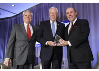 Left to Right: Maryland Public Television President and CEO Larry Unger, House Majority Leader Steny Hoyer and APTS President and CEO Patrick Butler